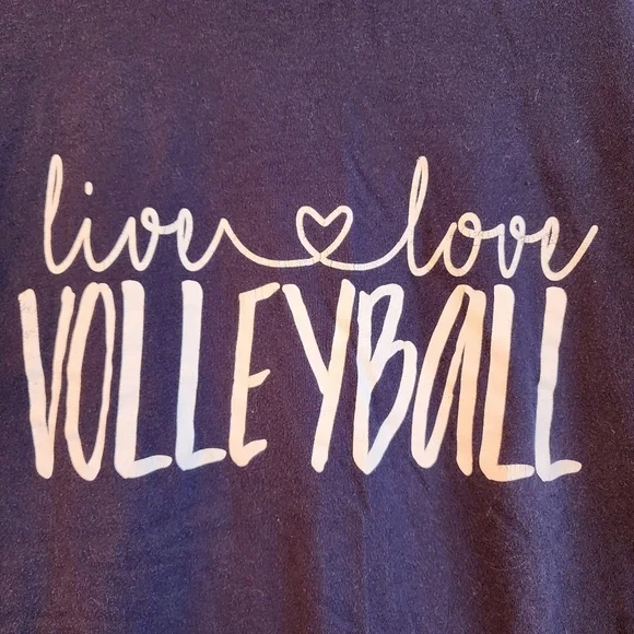 Live love volleyball navy blue short sleeve shirt Size M - Picture 2 of 6